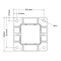 33-9090-7SS MODULAR SOLUTIONS MOUNTING FOOT 4 SIDED FOR 90 X 90 WITH STAINLESS STEEL HARDWARE FULLY ENCLOSED AND SHORT